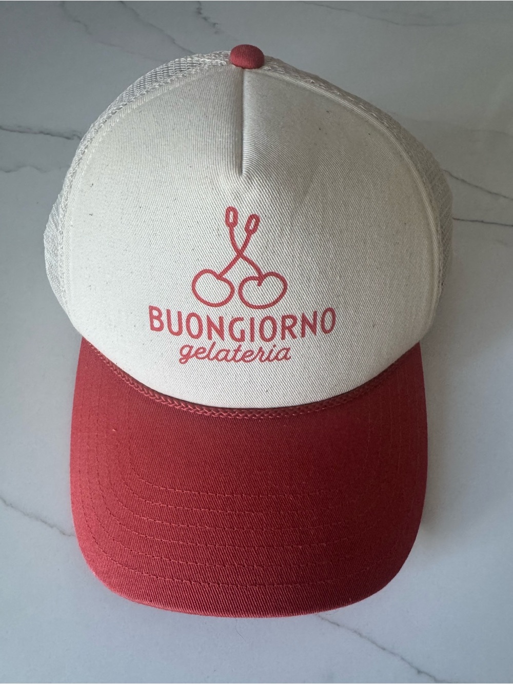 NWT Madewell Buongiorno Gelateria Organic Cotton Trucker Hat Fresh Chili